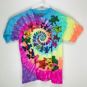 Vintage 1995 Grateful Dead tie-dye on Liquid Blue short sleeve tee shirt L